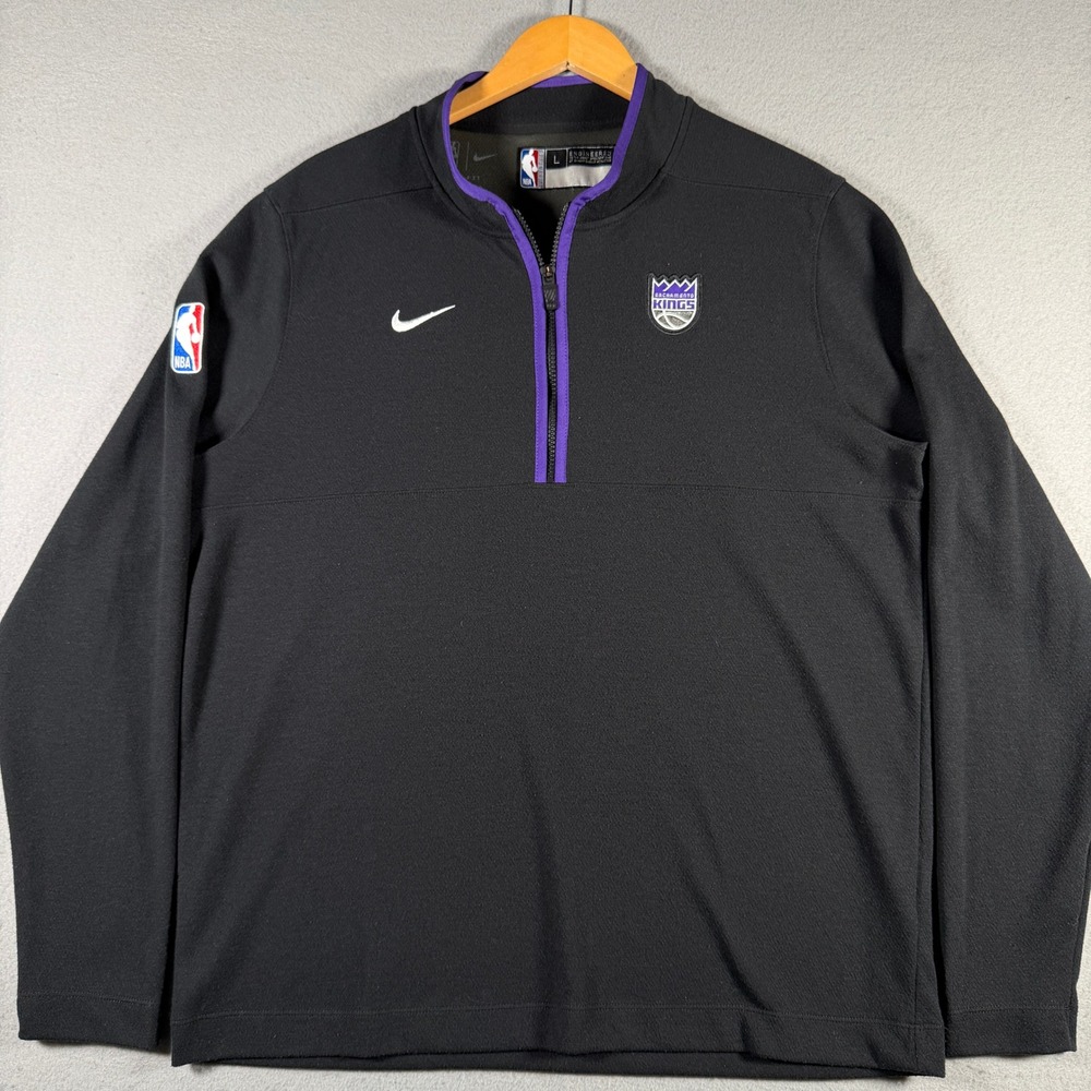 Nike Sacramento Kings NBA Authentics Dri-FIT Quarter Zip Black DN8048-010 Mens L